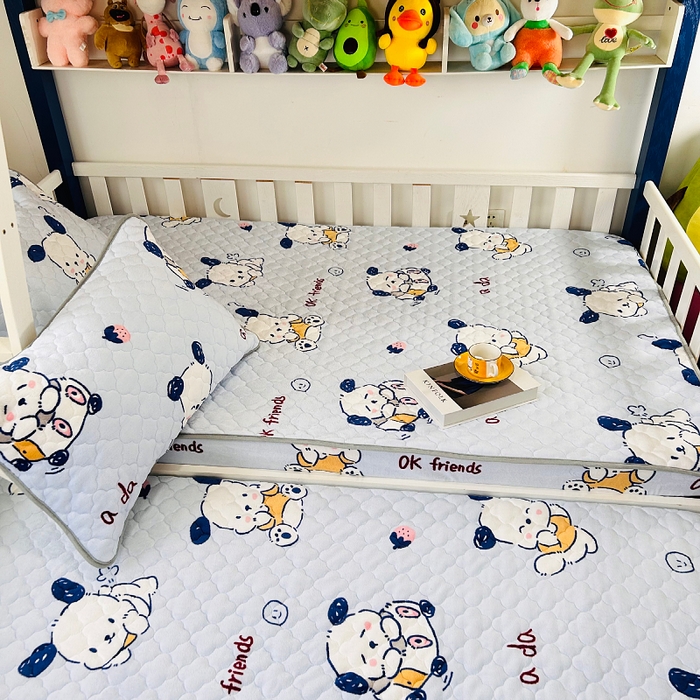 91家纺网 家纺一手货源 找家纺 小虾米 2025新款加厚牛奶绒夹棉床笠单床笠床笠单件 幸运小狗