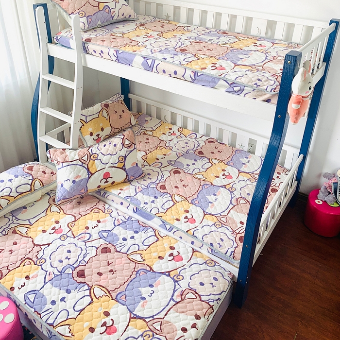 91家纺网 家纺一手货源 找家纺 小虾米 2025新款加厚牛奶绒夹棉床笠单床笠床笠单件 萌犬