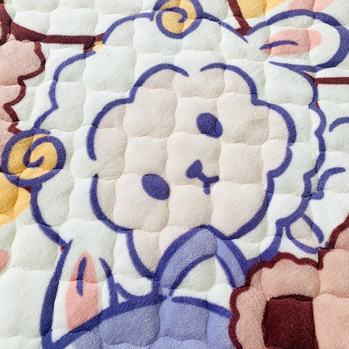 91家纺网 家纺一手货源 找家纺 小虾米 2025新款加厚牛奶绒夹棉床笠单床笠床笠单件 萌犬