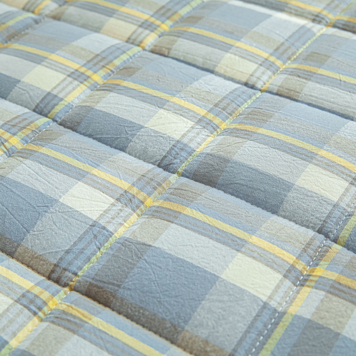 91家纺网 家纺一手货源 找家纺 鑫钰 2025新款A类新疆棉花床笠学生宿舍专用90*190-棉格系列 棉格-简希蓝