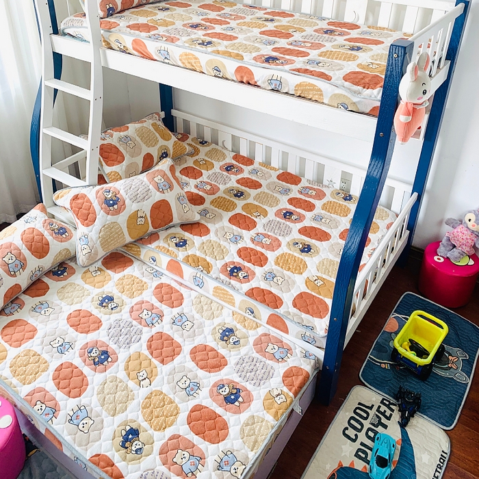 91家纺网 家纺一手货源 找家纺 小虾米 2025新款加厚牛奶绒夹棉床笠单床笠床笠单件 波点小熊