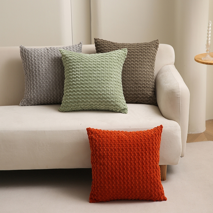 91家纺网 家纺一手货源 找家纺 （总）新奇异 2025新款简约单/双面灯芯绒抱枕玉米粒系列