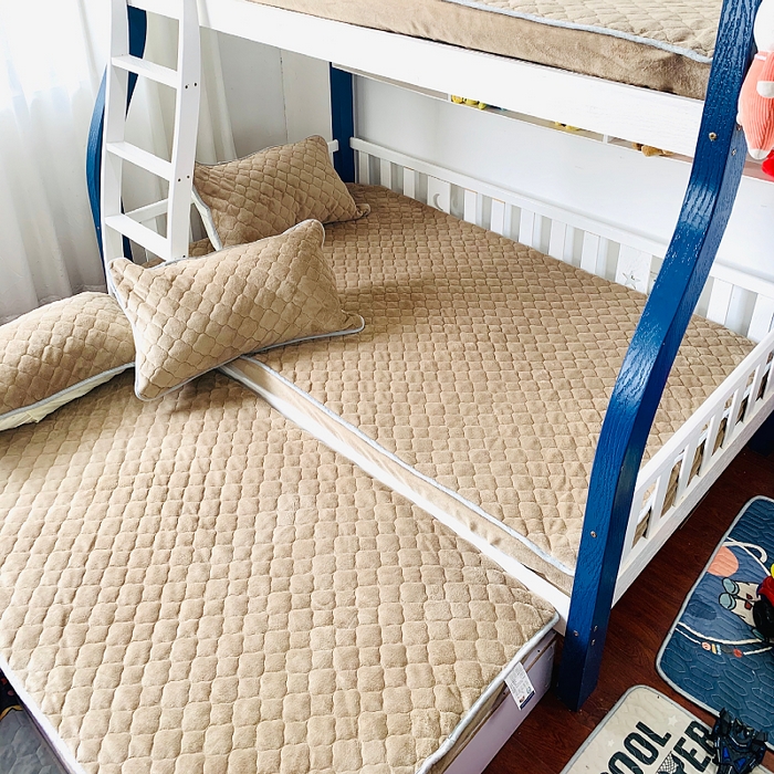 91家纺网 家纺一手货源 找家纺 小虾米 2025新款加厚牛奶绒夹棉床笠单床笠床笠单件 咖啡色