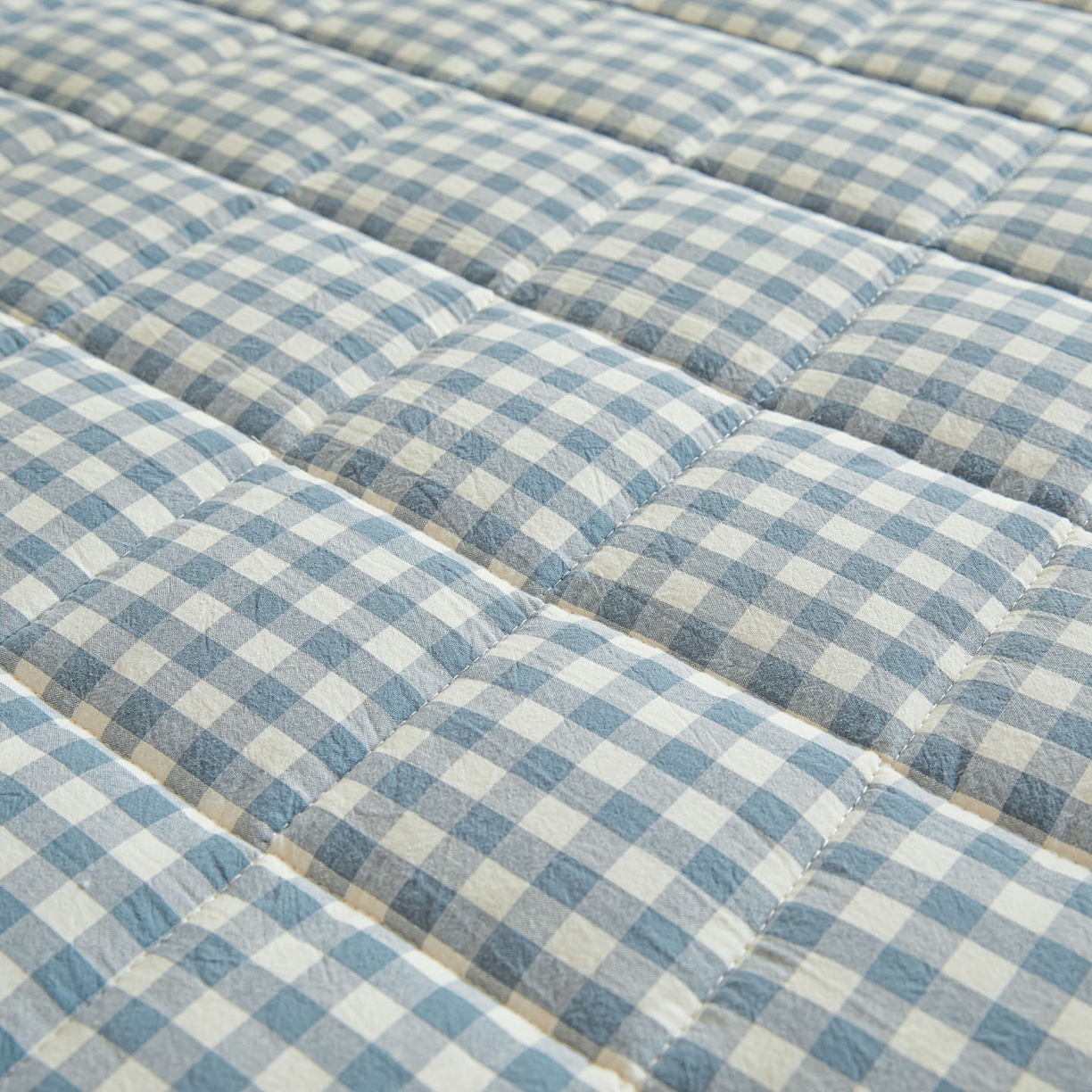 91家纺网 家纺一手货源 找家纺 鑫钰 2025新款A类新疆棉花床笠学生宿舍专用90*190-棉格系列 棉格-蓝小格