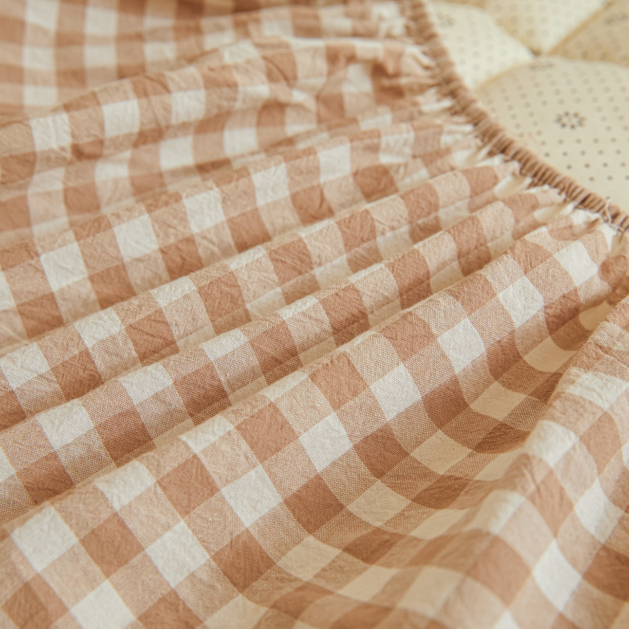 91家纺网 家纺一手货源 找家纺 鑫钰 2025新款A类新疆棉花床笠学生宿舍专用90*190-棉格系列 棉格-驼小格