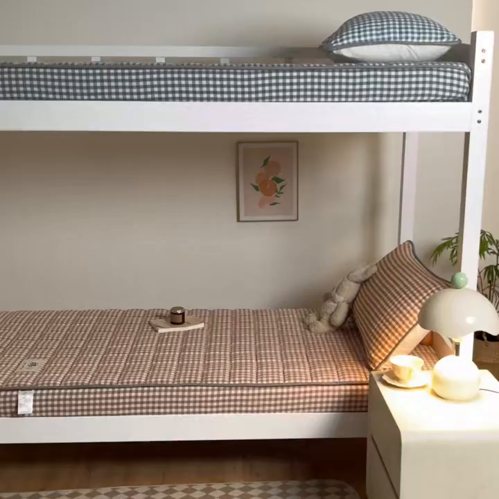 91家纺网 家纺一手货源 找家纺 鑫钰 2025新款A类新疆棉花床笠学生宿舍专用90*190-棉格系列 棉格-驼小格