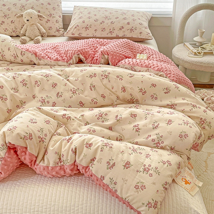 91家纺网 家纺一手货源 找家纺 （总）宜家坊 2025新款A类云感软绵绵皱皱纱被子豆豆绒加厚冬被被芯春秋豆豆被