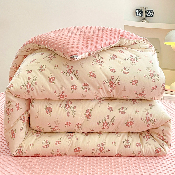 91家纺网 家纺一手货源 找家纺 （总）宜家坊 2025新款A类云感软绵绵皱皱纱被子豆豆绒加厚冬被被芯春秋豆豆被