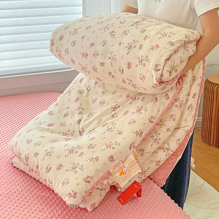 91家纺网 家纺一手货源 找家纺 （总）宜家坊 2025新款A类云感软绵绵皱皱纱被子豆豆绒加厚冬被被芯春秋豆豆被