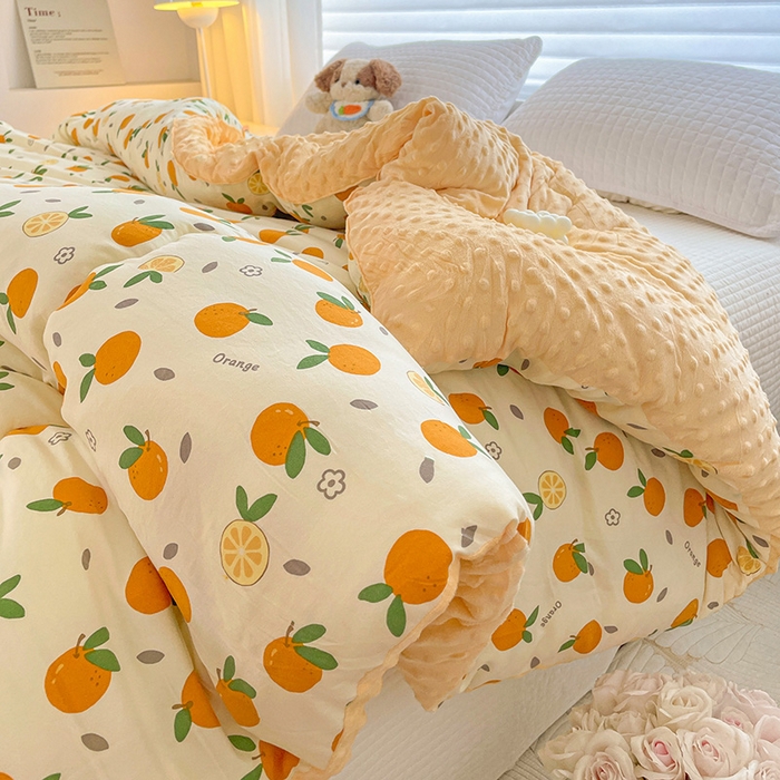 91家纺网 家纺一手货源 找家纺 宜家坊 2025新款A类云感软绵绵被子豆豆绒加厚冬被被芯春秋豆豆被 心想事成