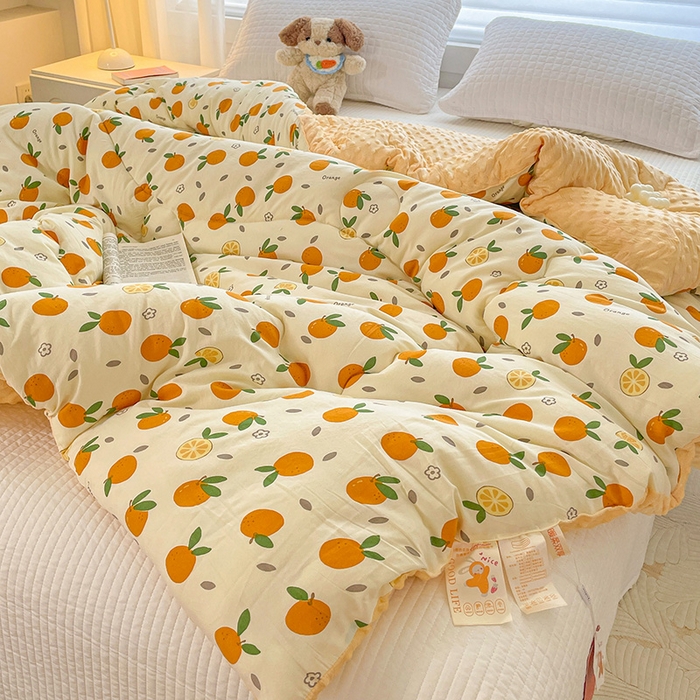 91家纺网 家纺一手货源 找家纺 宜家坊 2025新款A类云感软绵绵被子豆豆绒加厚冬被被芯春秋豆豆被 心想事成