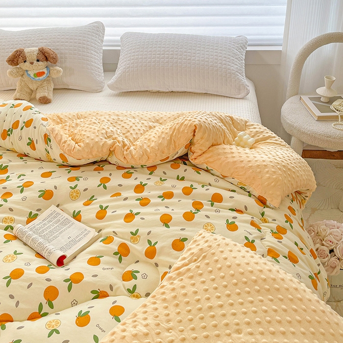 91家纺网 家纺一手货源 找家纺 宜家坊 2025新款A类云感软绵绵被子豆豆绒加厚冬被被芯春秋豆豆被 心想事成