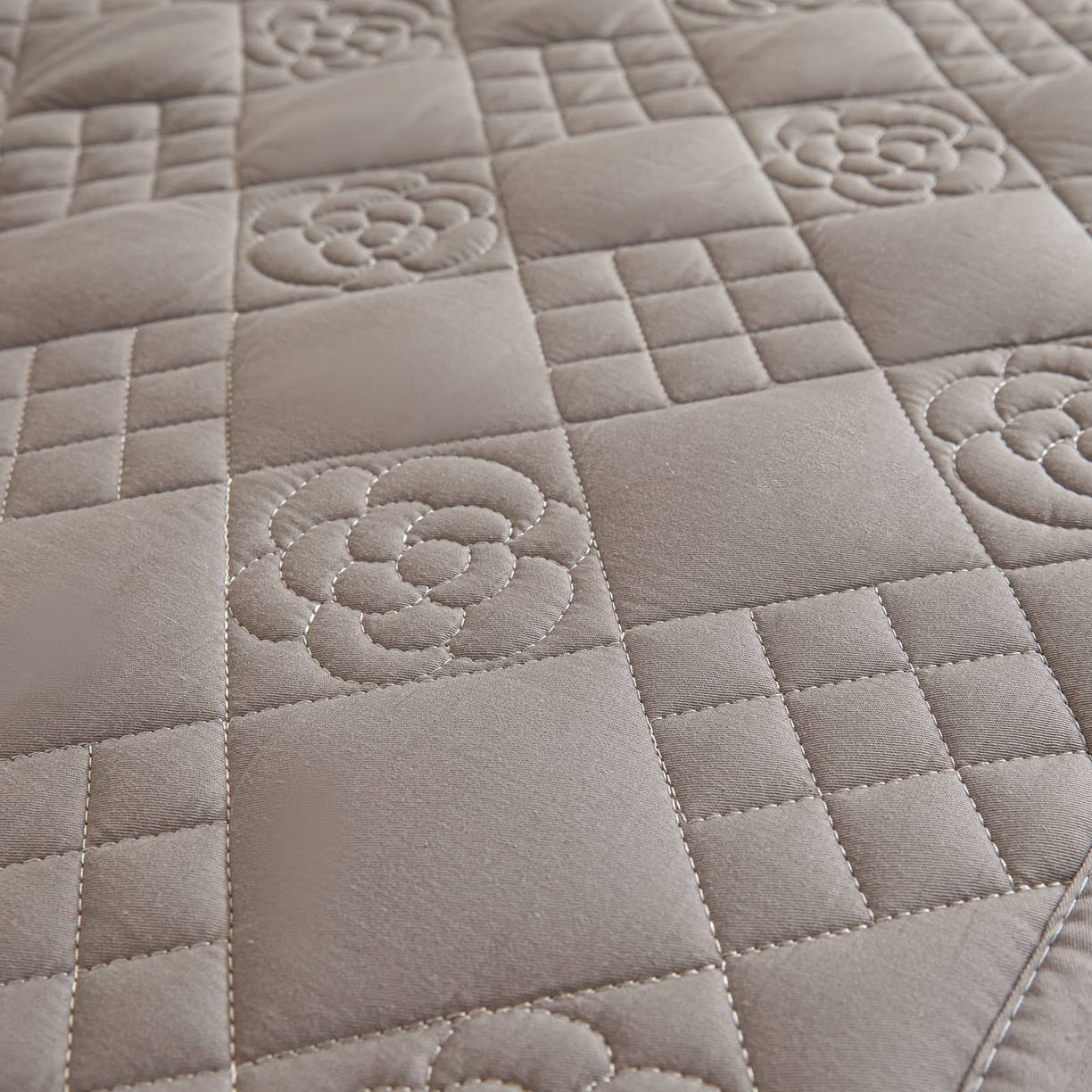 91家纺网 家纺一手货源 找家纺 鑫钰 2025新款A类纯棉夹棉床笠学生宿舍专用90x190-80x190-花漾山茶格 花漾山茶格-灰