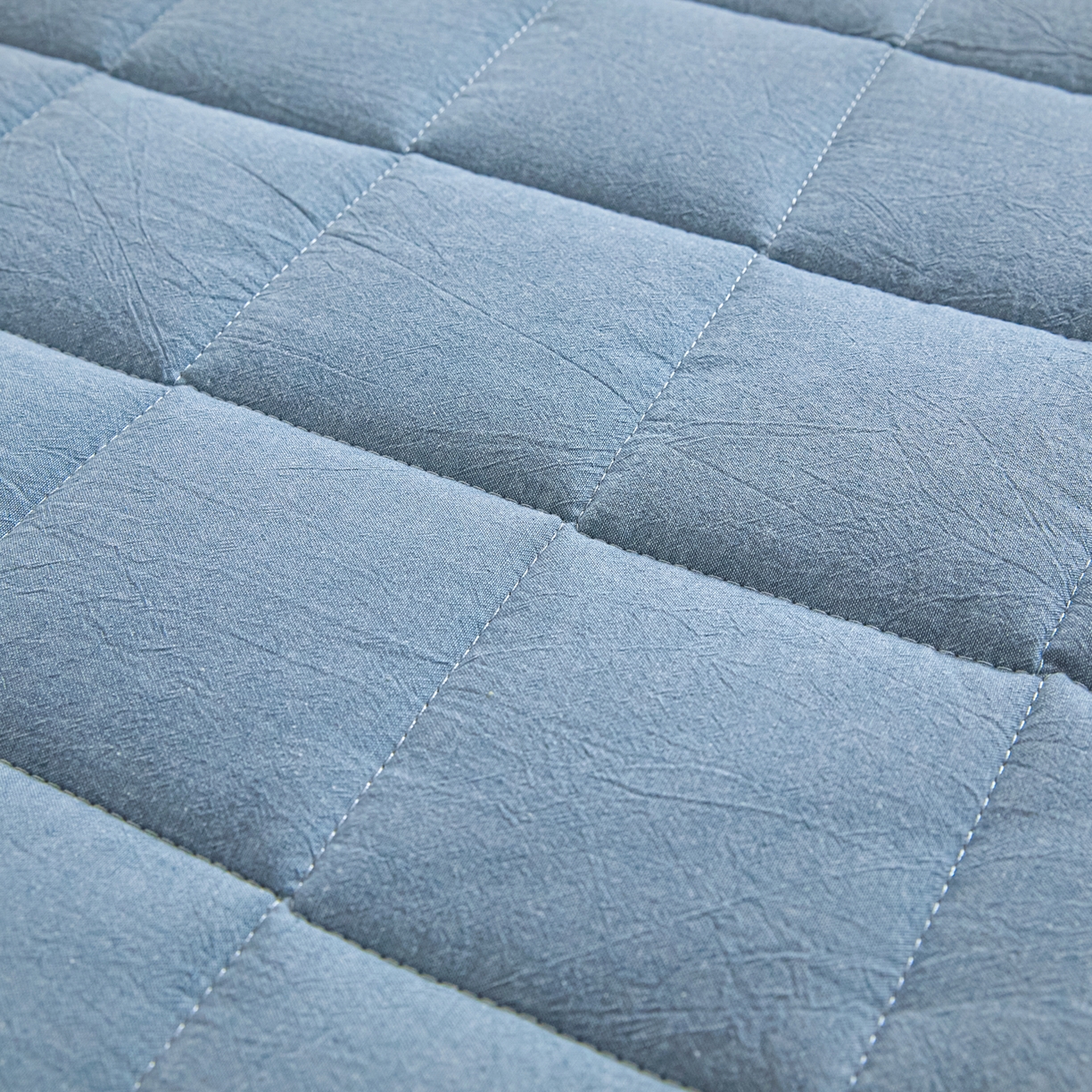 91家纺网 家纺一手货源 找家纺 鑫钰 2025新款学生开学季宿舍专用新疆棉花床垫薄款 棉格-宾利蓝