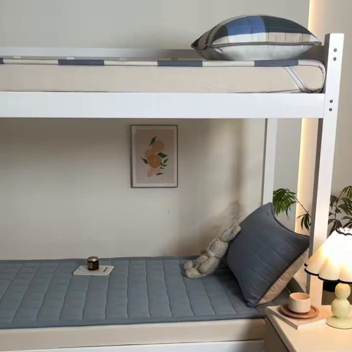 91家纺网 家纺一手货源 找家纺 鑫钰 2025新款学生开学季宿舍专用新疆棉花床垫薄款 棉格-宾利蓝