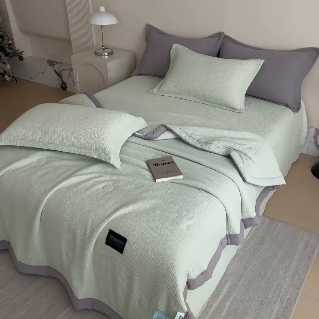 91家纺网 家纺一手货源 找家纺 （总）梵克保罗 2025春夏新品10A抗菌泡泡棉大豆单夏被空调被被子被芯