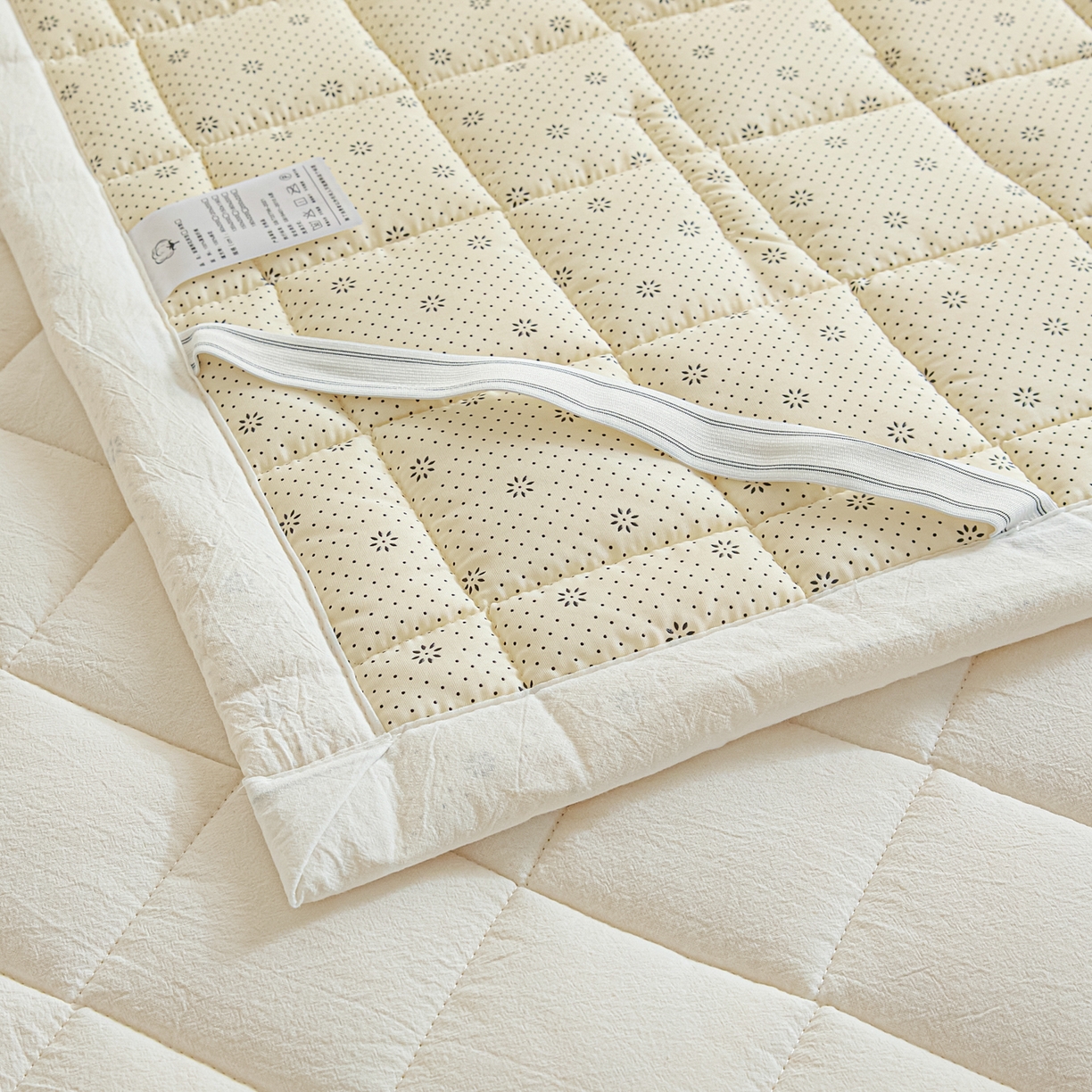 91家纺网 家纺一手货源 找家纺 鑫钰 2025新款学生开学季宿舍专用新疆棉花床垫薄款 棉格-经典白