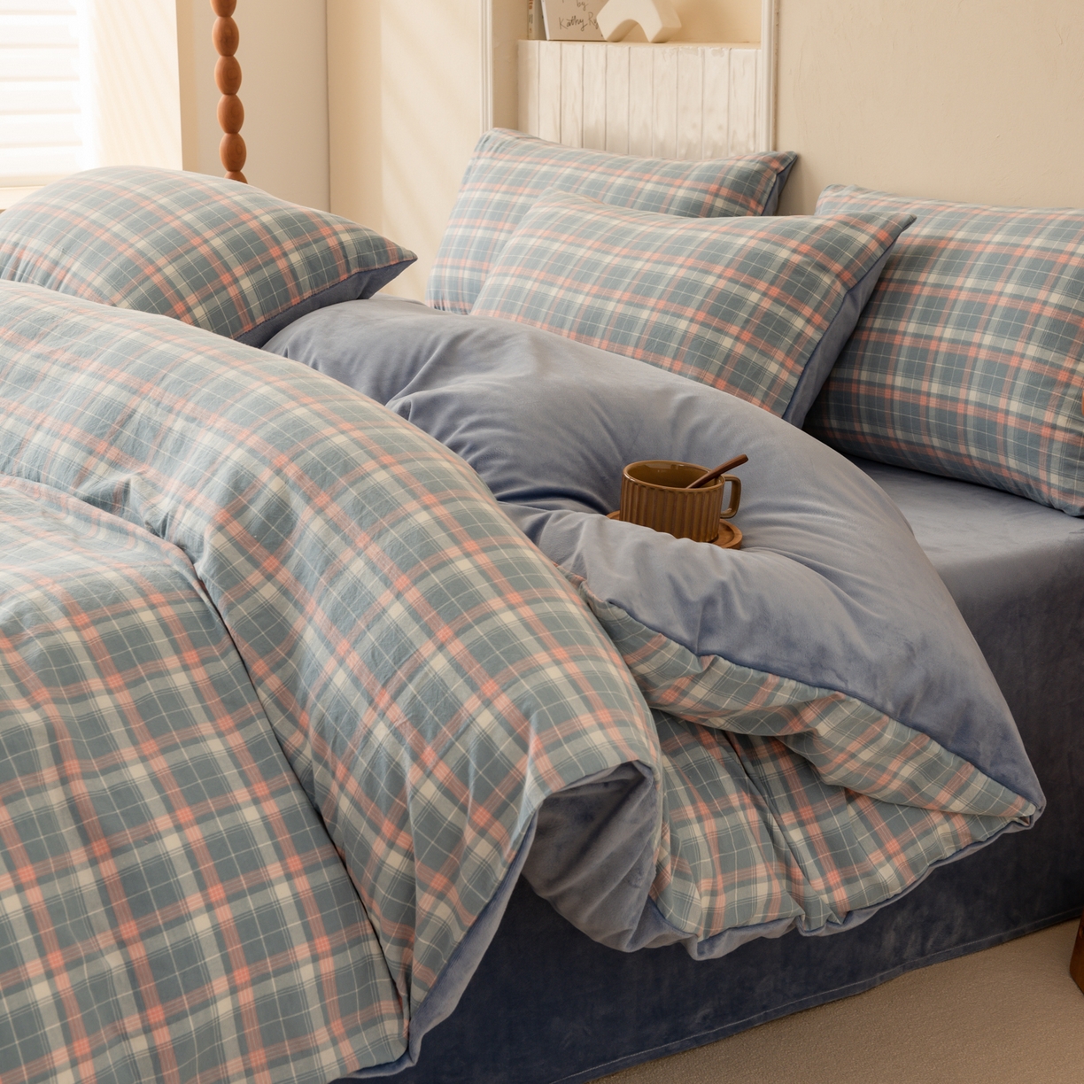 91家纺网 家纺一手货源 找家纺 （总）雯雨家纺 2025新款全棉加牛奶绒宝宝绒一面棉一面绒单件被套单品被套