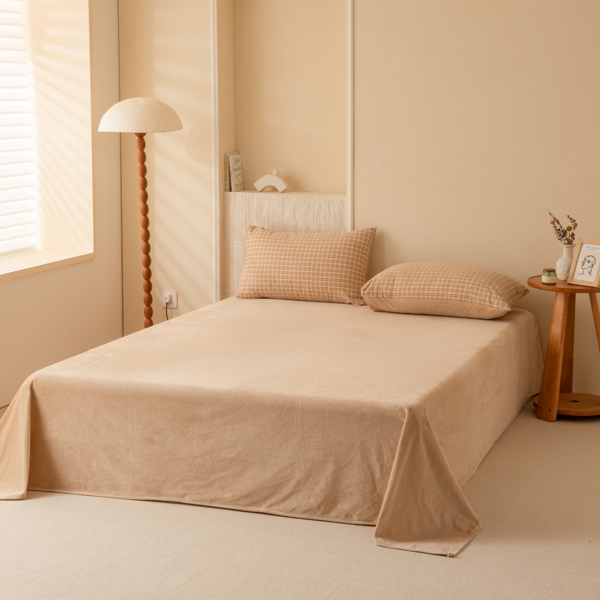 91家纺网 家纺一手货源 找家纺 雯雨家纺 2025新款全棉加牛奶绒宝宝绒一面棉一面绒单件被套单品被套 棉绒-西蒙咖