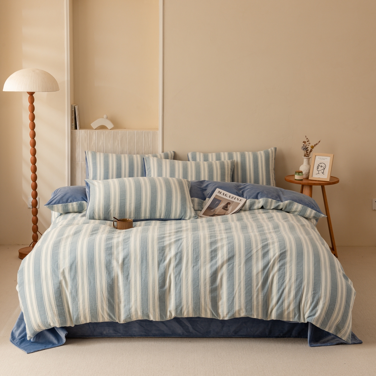 91家纺网 家纺一手货源 找家纺 雯雨家纺 2025新款全棉加牛奶绒宝宝绒一面棉一面绒单件被套单品被套 棉绒-布莱格