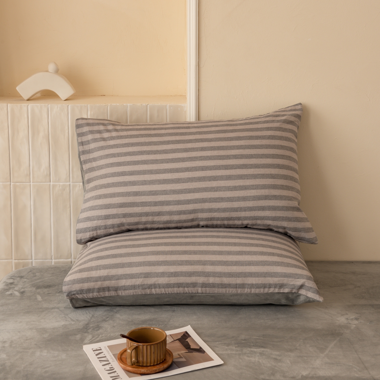 91家纺网 家纺一手货源 找家纺 雯雨家纺 2025新款全棉加牛奶绒宝宝绒一面棉一面绒单件被套单品被套 棉绒-布林灰