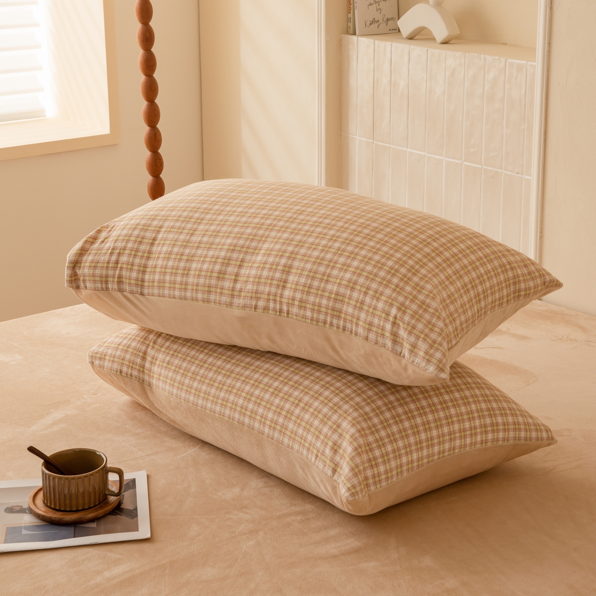 91家纺网 家纺一手货源 找家纺 雯雨家纺 2025新款全棉加牛奶绒宝宝绒一面棉一面绒单件被套单品被套 棉绒-西蒙咖