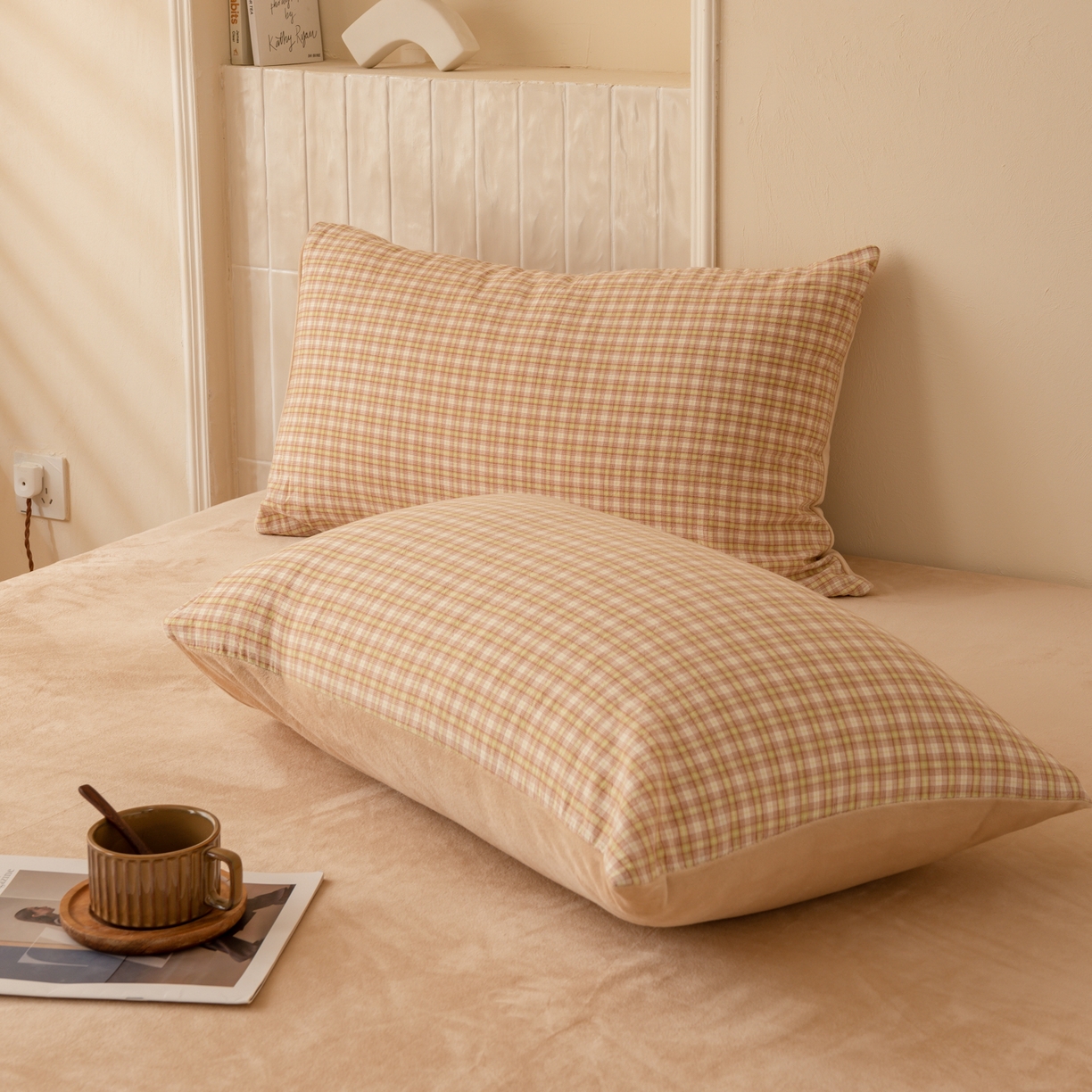 91家纺网 家纺一手货源 找家纺 雯雨家纺 2025新款全棉加牛奶绒宝宝绒一面棉一面绒单件被套单品被套 棉绒-西蒙咖