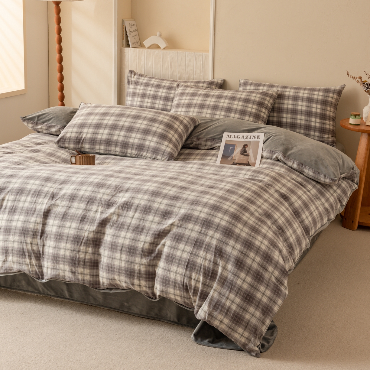 91家纺网 家纺一手货源 找家纺 雯雨家纺 2025新款全棉加牛奶绒宝宝绒一面棉一面绒单件被套单品被套 棉绒-轩尼诗