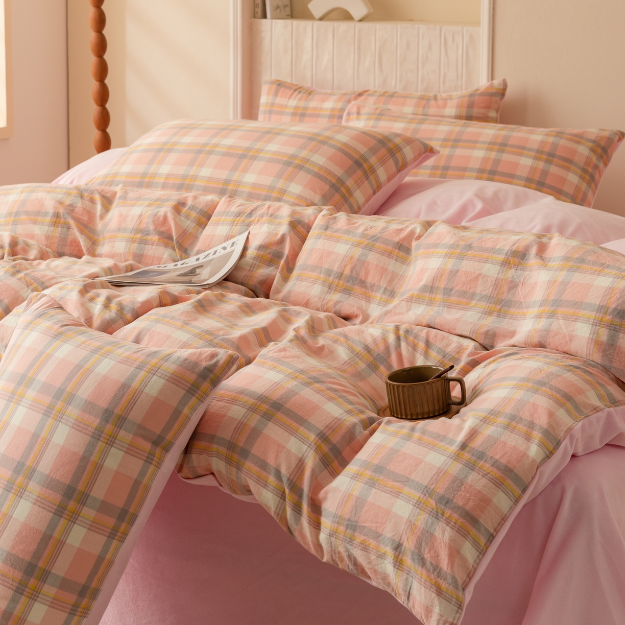 91家纺网 家纺一手货源 找家纺 雯雨家纺 2025新款全棉加牛奶绒宝宝绒一面棉一面绒单件被套单品被套 棉绒-简稀粉