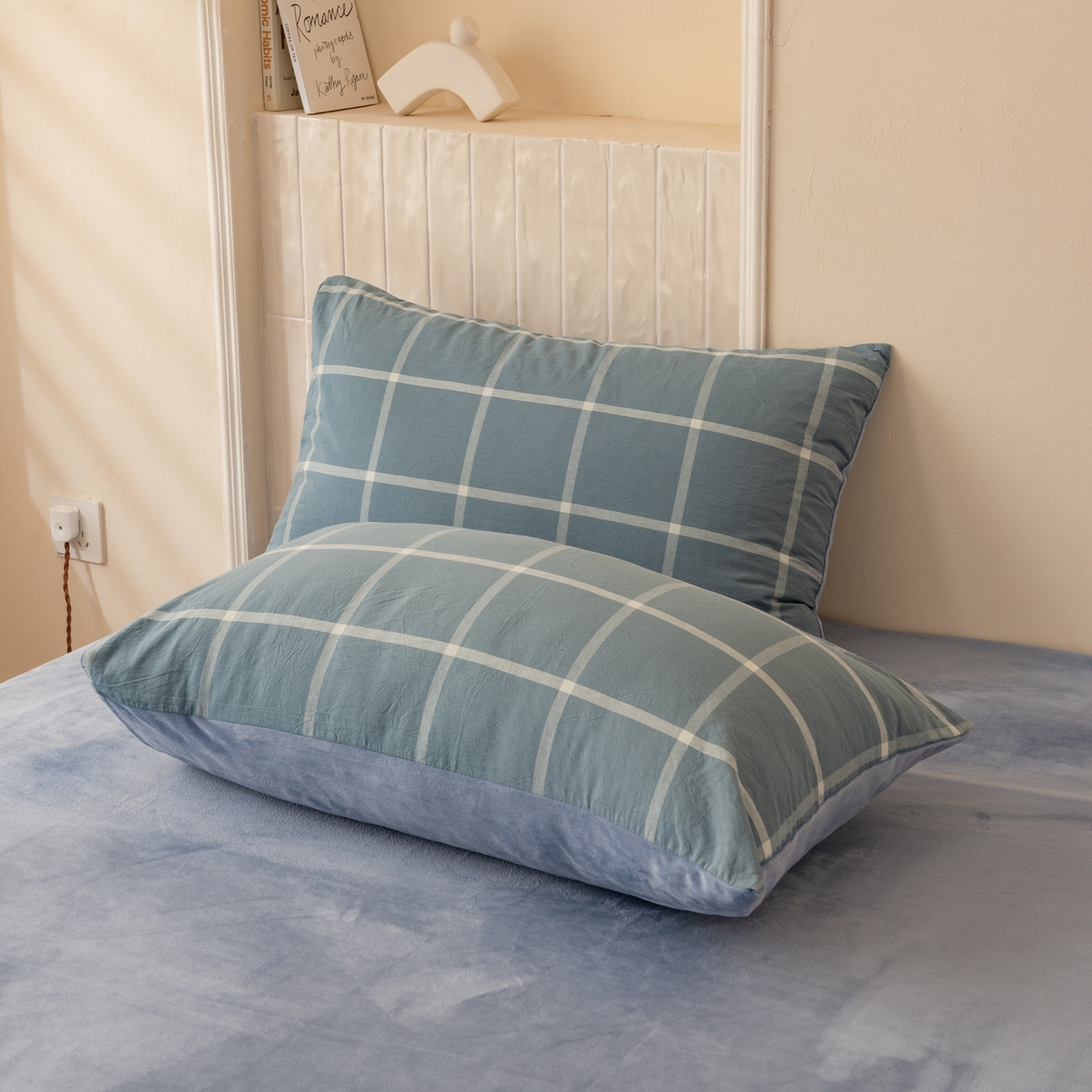 91家纺网 家纺一手货源 找家纺 雯雨家纺 2025新款全棉加牛奶绒宝宝绒一面棉一面绒单件被套单品被套 棉绒-海蓝格