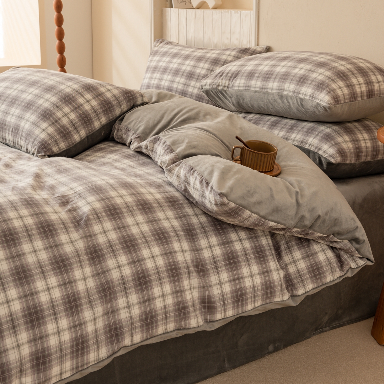 91家纺网 家纺一手货源 找家纺 雯雨家纺 2025新款全棉加牛奶绒宝宝绒一面棉一面绒单件被套单品被套 棉绒-轩尼诗