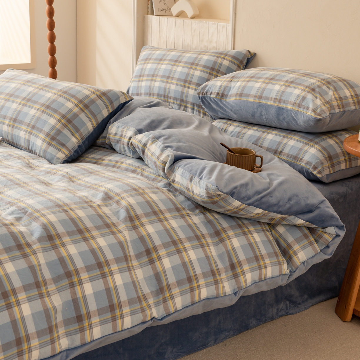 91家纺网 家纺一手货源 找家纺 雯雨家纺 2025新款全棉加牛奶绒宝宝绒一面棉一面绒单件被套单品被套 棉绒-莫尼兰