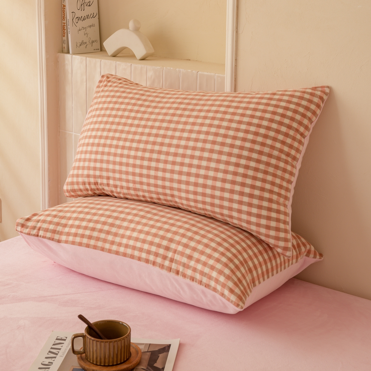 91家纺网 家纺一手货源 找家纺 雯雨家纺 2025新款全棉加牛奶绒宝宝绒一面棉一面绒单件被套单品被套 棉绒-粉小格