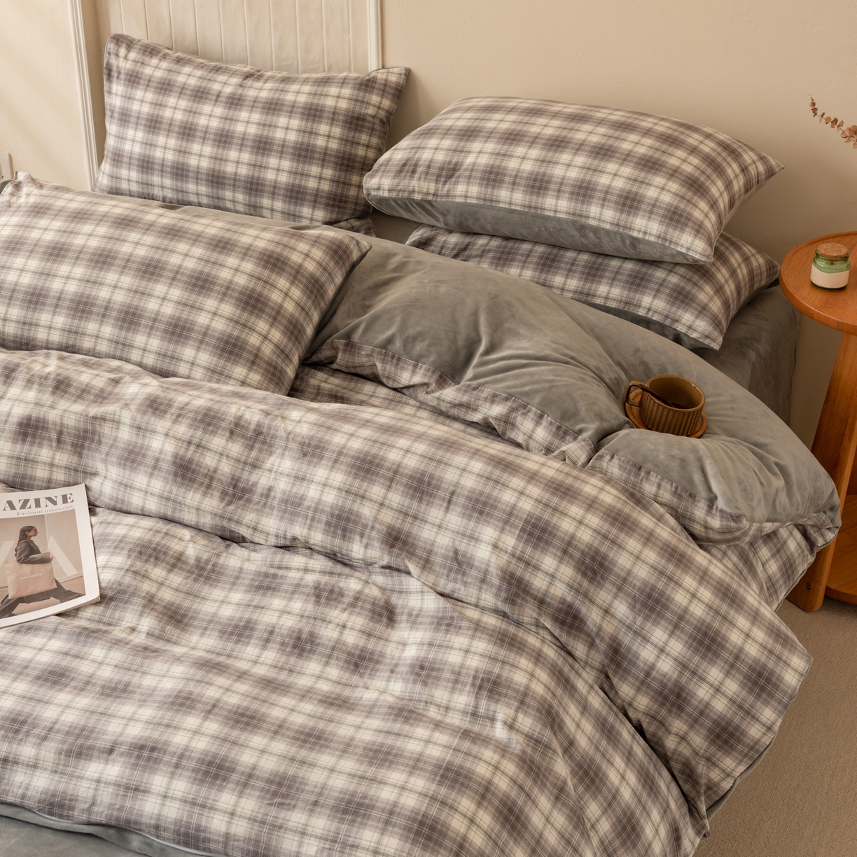 91家纺网 家纺一手货源 找家纺 雯雨家纺 2025新款全棉加牛奶绒宝宝绒一面棉一面绒单件被套单品被套 棉绒-轩尼诗