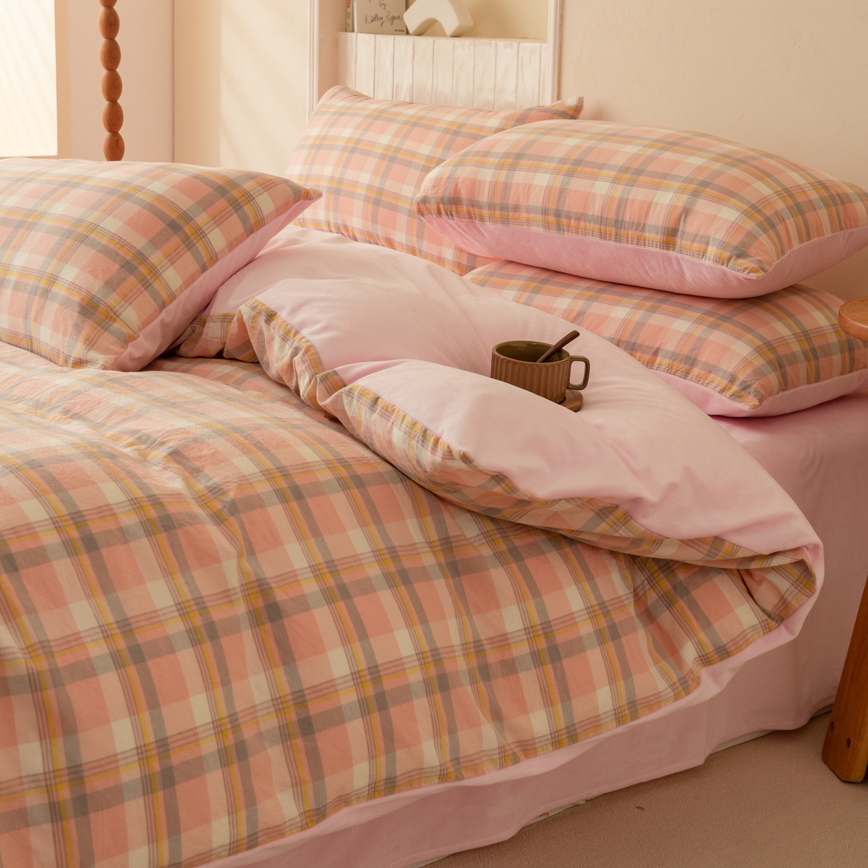 91家纺网 家纺一手货源 找家纺 雯雨家纺 2025新款全棉加牛奶绒宝宝绒一面棉一面绒单件被套单品被套 棉绒-简稀粉