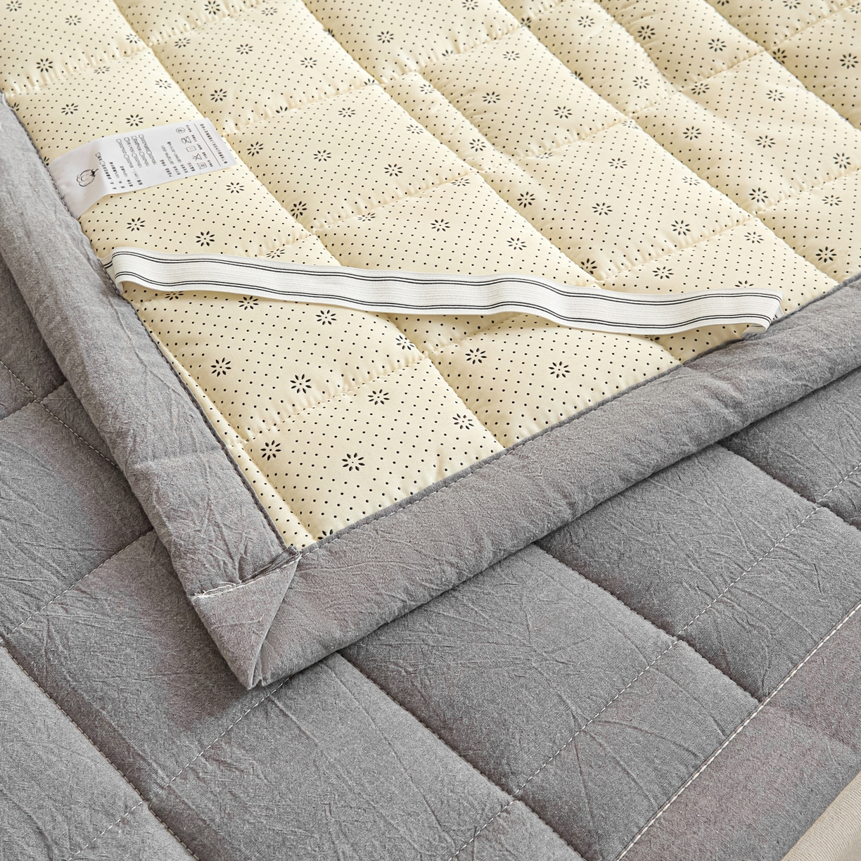 91家纺网 家纺一手货源 找家纺 鑫钰 2025新款学生开学季宿舍专用新疆棉花床垫薄款 棉格-绅士灰