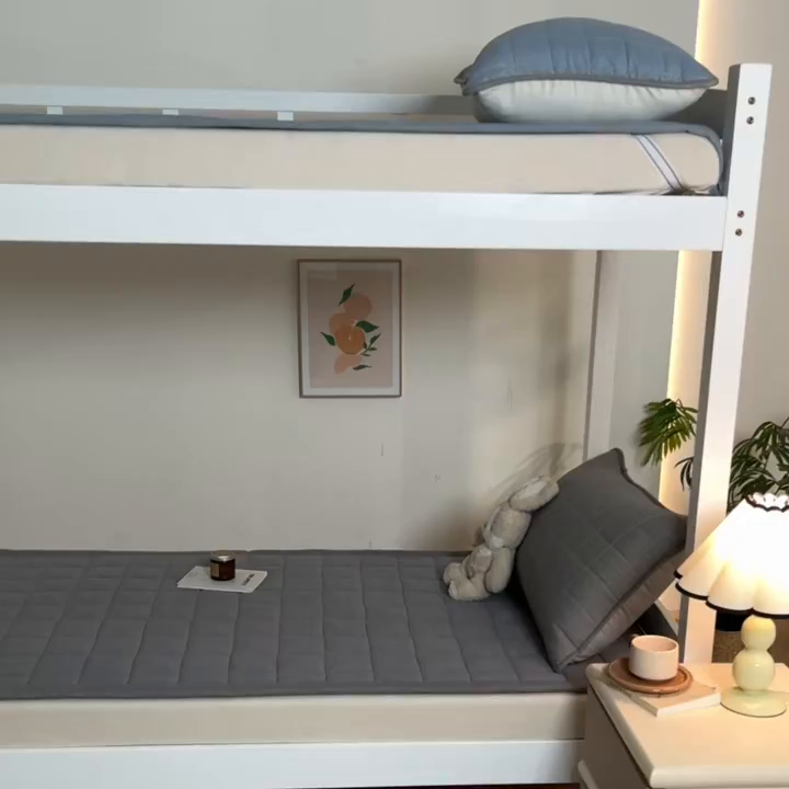 91家纺网 家纺一手货源 找家纺 鑫钰 2025新款学生开学季宿舍专用新疆棉花床垫薄款 棉格-绅士灰