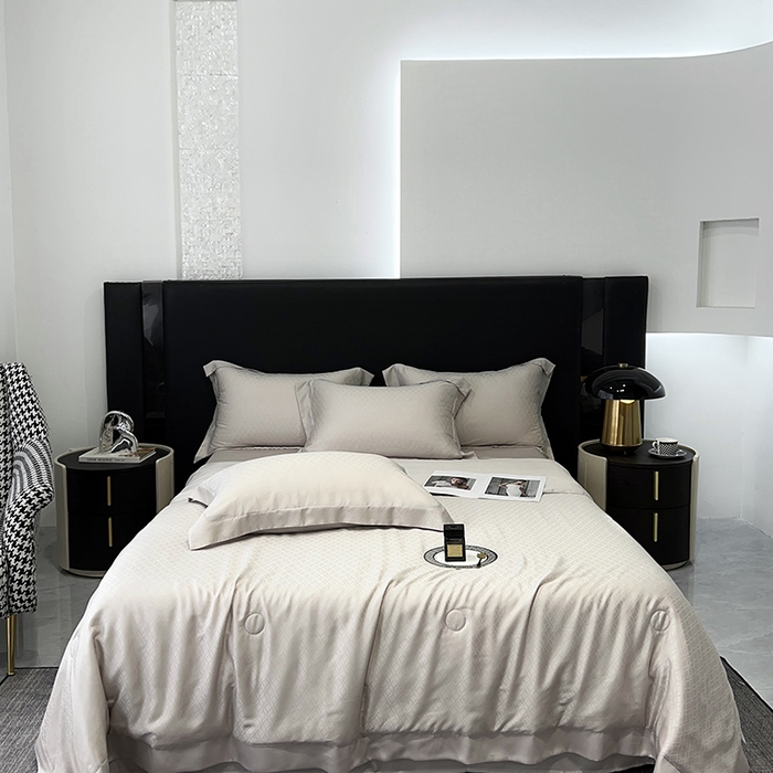 91家纺网 家纺一手货源 找家纺 （总）梵克保罗 2025春夏新款莱赛尔兰精天丝提花单夏被空调被夏被四件套