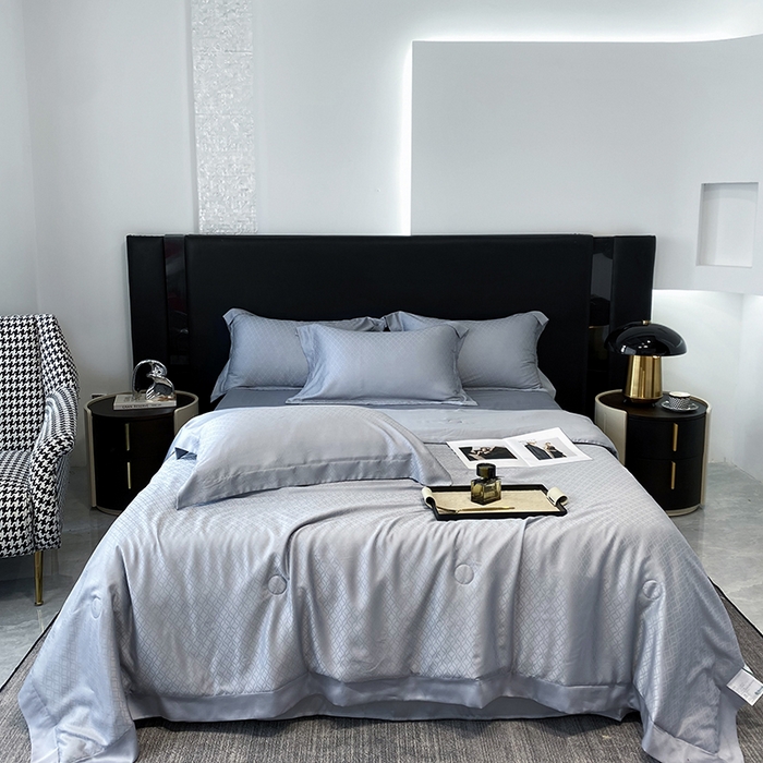 91家纺网 家纺一手货源 找家纺 （总）梵克保罗 2025春夏新款莱赛尔兰精天丝提花单夏被空调被夏被四件套