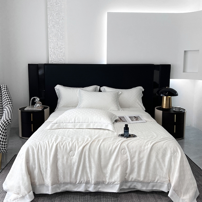 （总）梵克保罗 2025春夏新款莱赛尔兰精天丝提花单夏被空调被夏被四件套