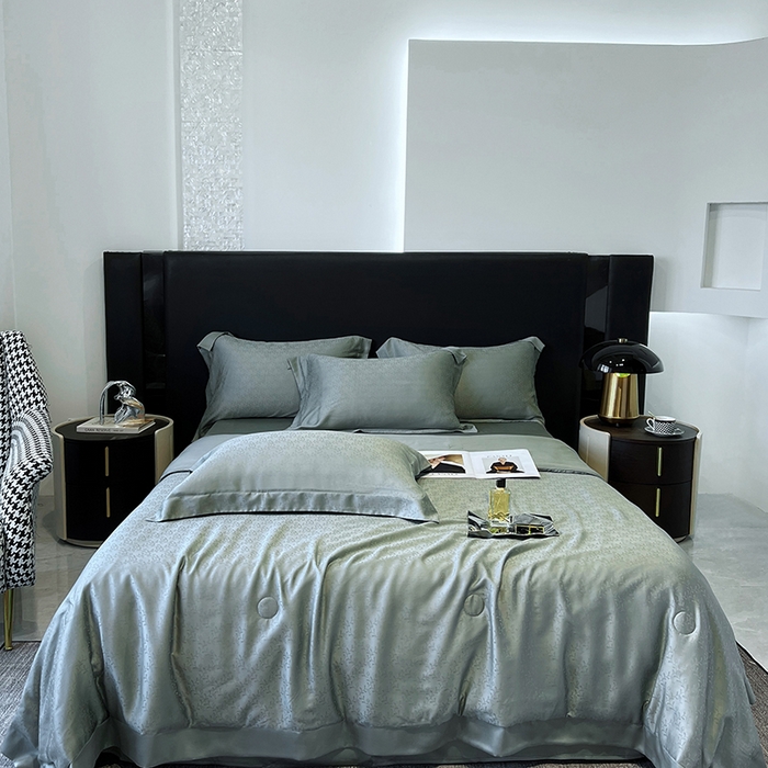 91家纺网 家纺一手货源 找家纺 （总）梵克保罗 2025春夏新款莱赛尔兰精天丝提花单夏被空调被夏被四件套