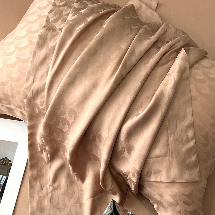 91家纺网 家纺一手货源 找家纺 梵克保罗 2025春夏新款莱赛尔兰精天丝提花单夏被空调被夏被四件套 女神咖