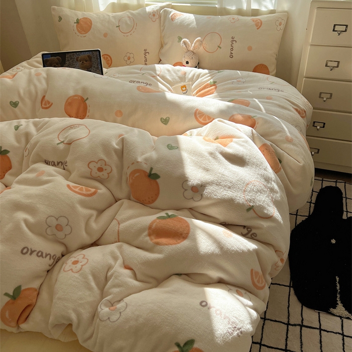 91家纺网 家纺一手货源 找家纺 （总）红嘴企鹅 2025新款精致印花牛奶绒四件套