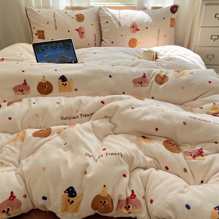 91家纺网 家纺一手货源 找家纺 （总）红嘴企鹅 2025新款精致印花牛奶绒四件套