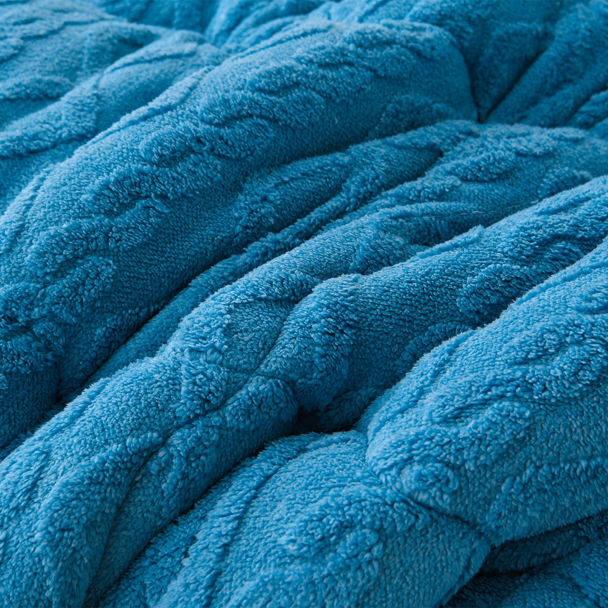 91家纺网 家纺一手货源 找家纺 宇豪家纺 2025新款塔芙绒被子羊羔绒冬被 蓝色