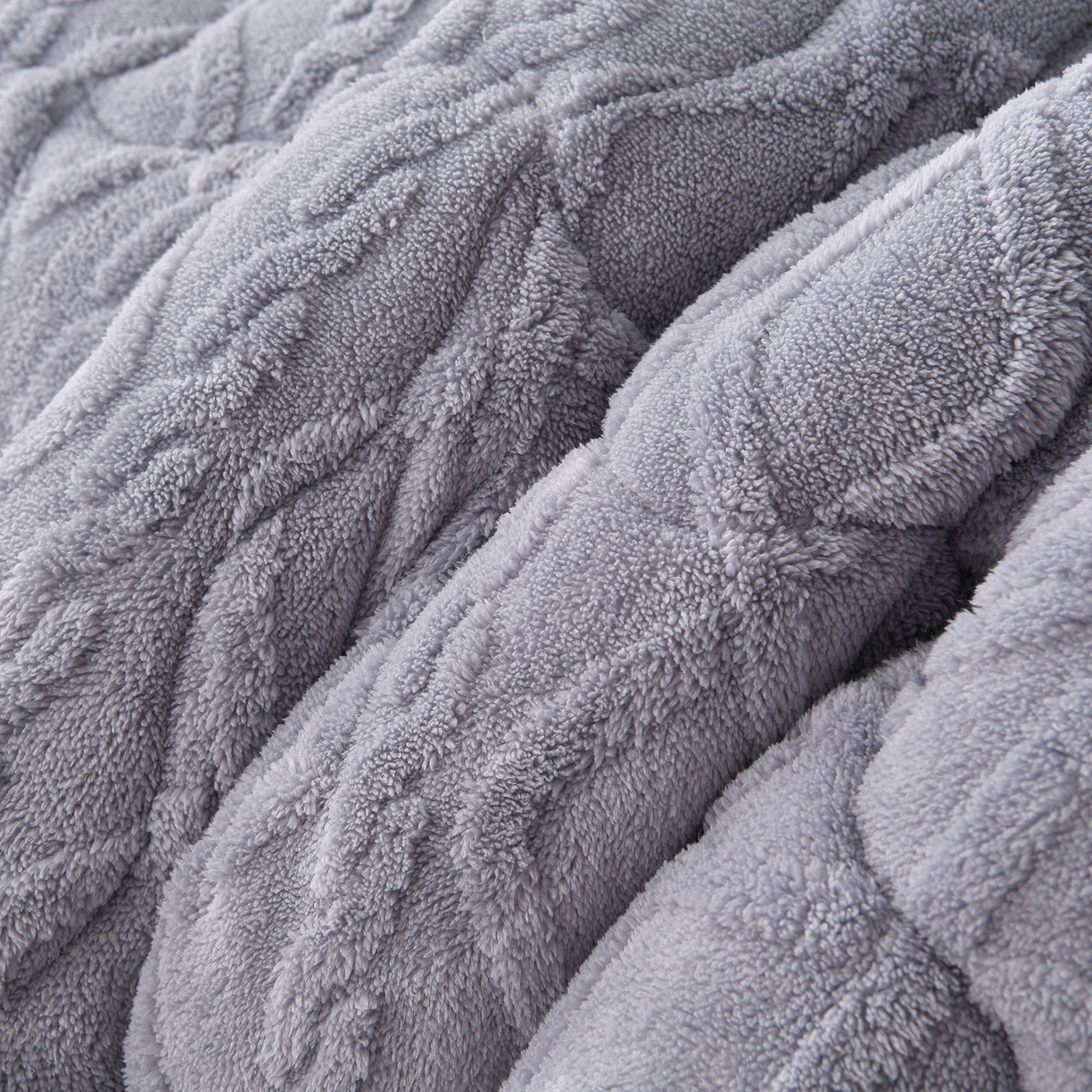 91家纺网 家纺一手货源 找家纺 宇豪家纺 2025新款塔芙绒被子羊羔绒冬被 灰色