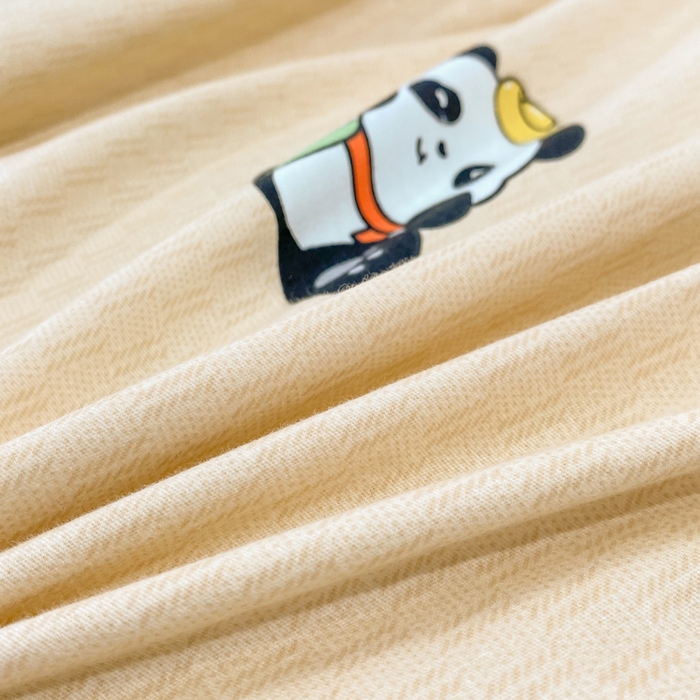 91家纺网 家纺一手货源 找家纺 红日子纺织品 2025新款100%全棉纯棉磨毛四件套 快乐熊猫