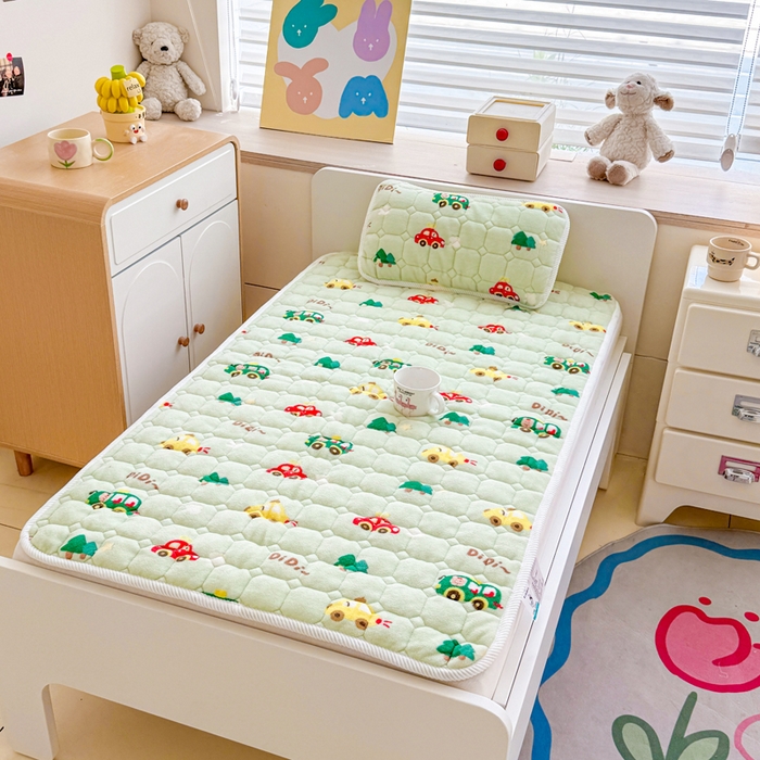 91家纺网 家纺一手货源 找家纺 （总）禧缘家纺（原梦想家） 2025新款儿童牛奶绒夹棉床垫（可定制）