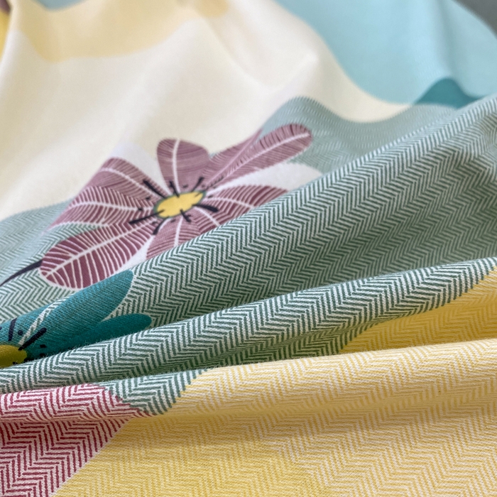 91家纺网 家纺一手货源 找家纺 红日子纺织品 2025新款100%全棉纯棉磨毛四件套 幸运草