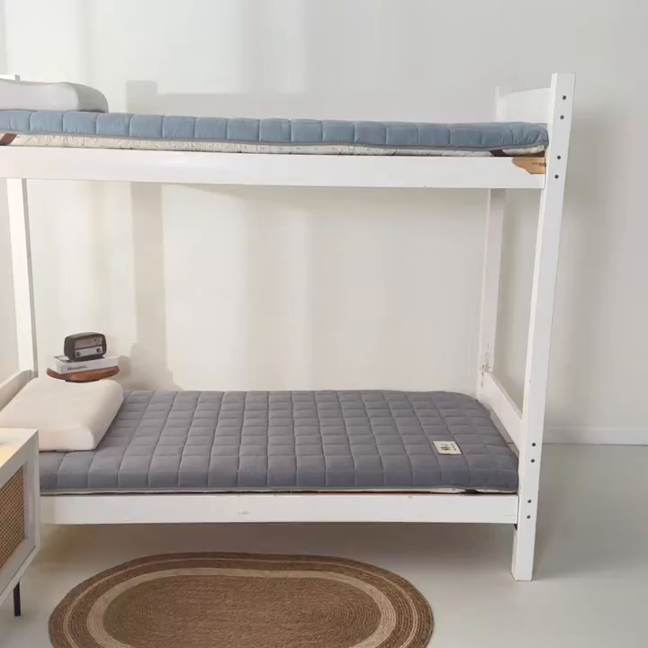 91家纺网 家纺一手货源 找家纺 鑫钰 2025年新款开学季新疆棉花床垫学生宿舍专用80x190  90x190 棉格-绅士灰